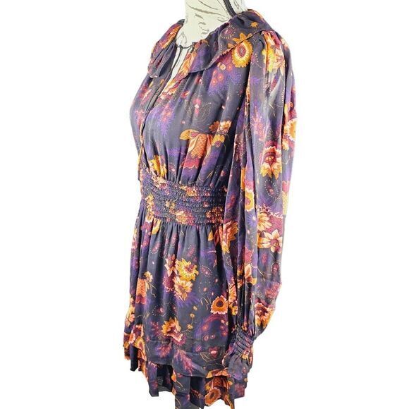 Ulla Johnson Adara Tiered-Ruffle Mini Silk Dress in Valerian NWT Size 4 - Picture 4 of 10